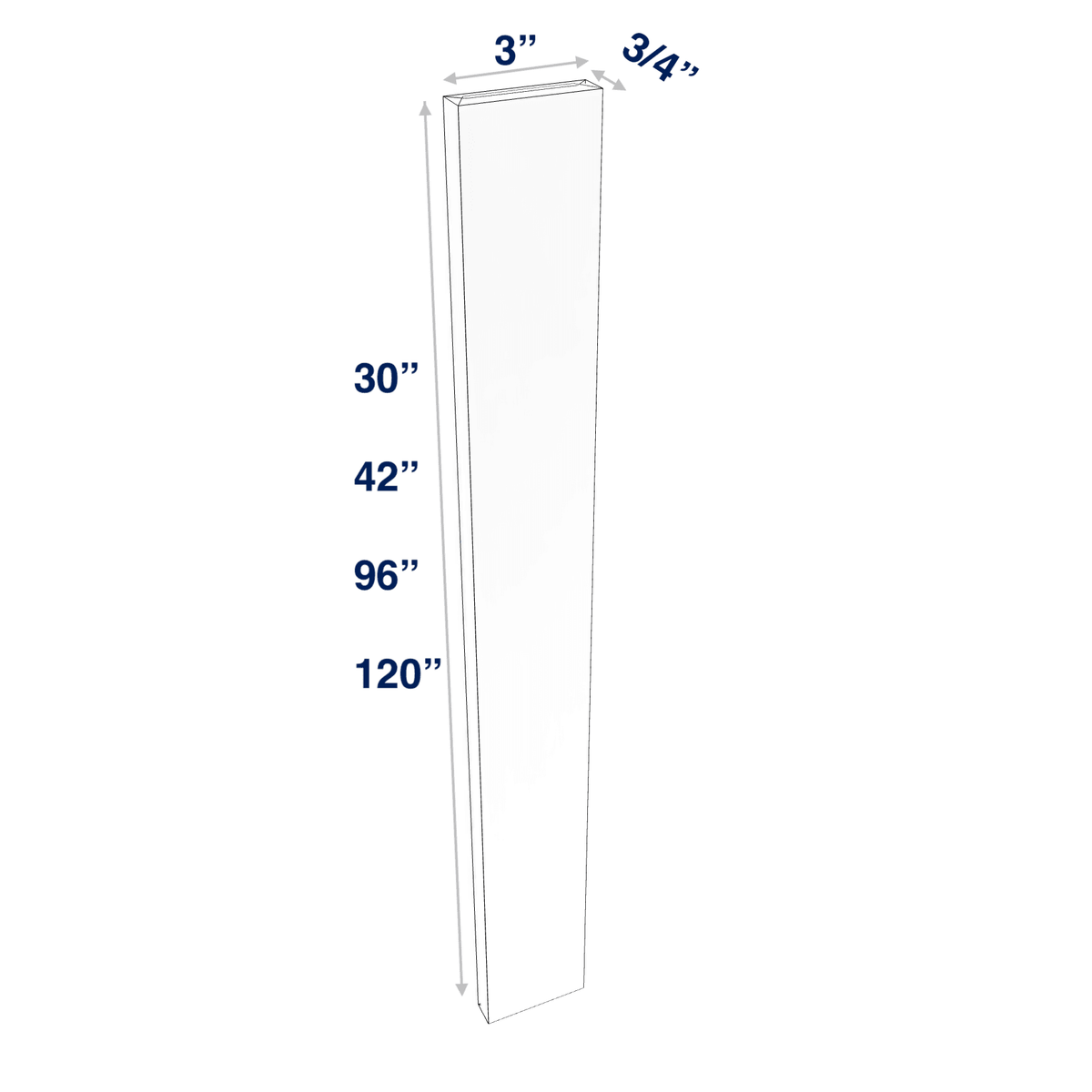 Smoky-Grey: Filler Wall or Tall 3" or 6" Wide up to 120" Length