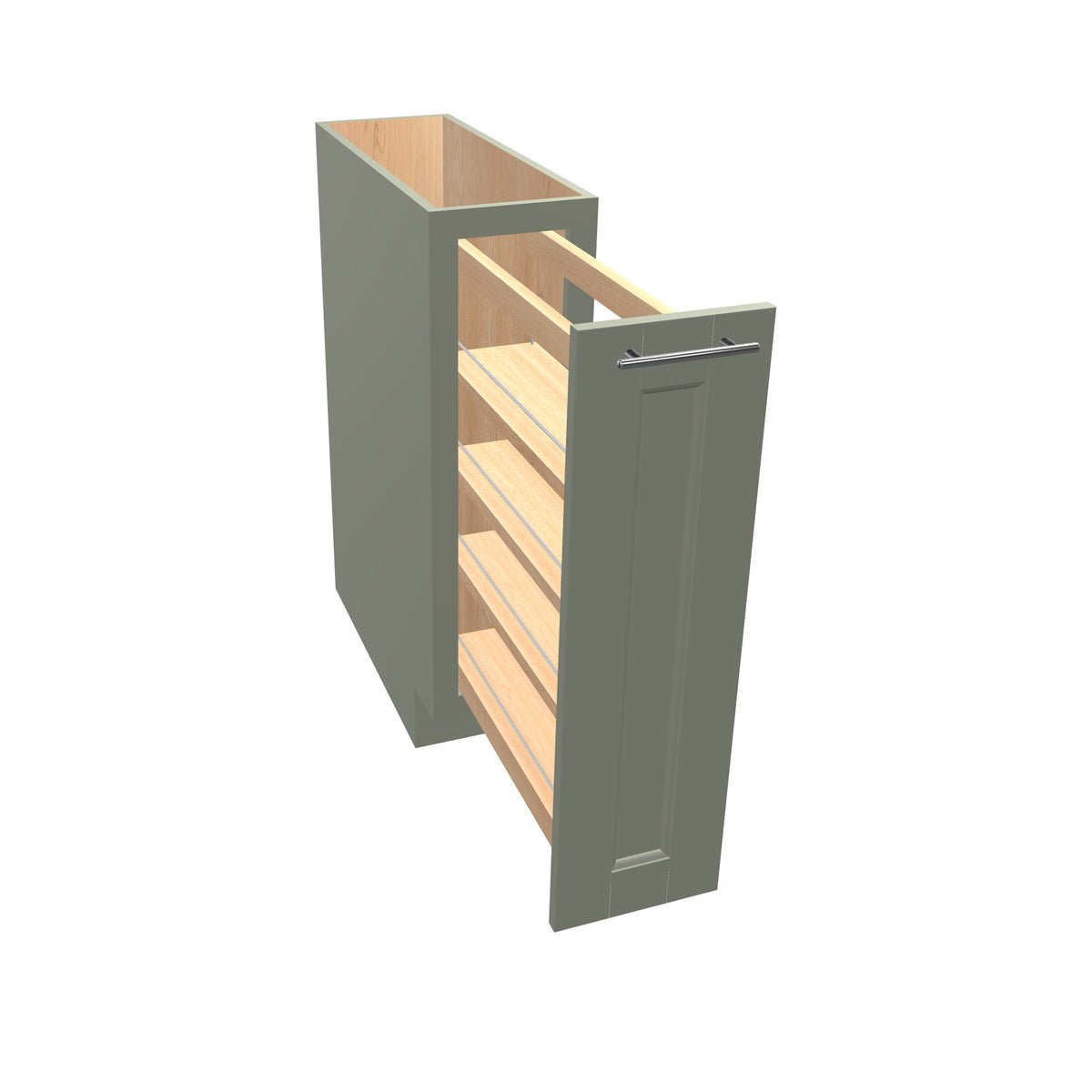 Haven Sage Base Cabinet Full-Height 9" Wide (Tray Base) - open