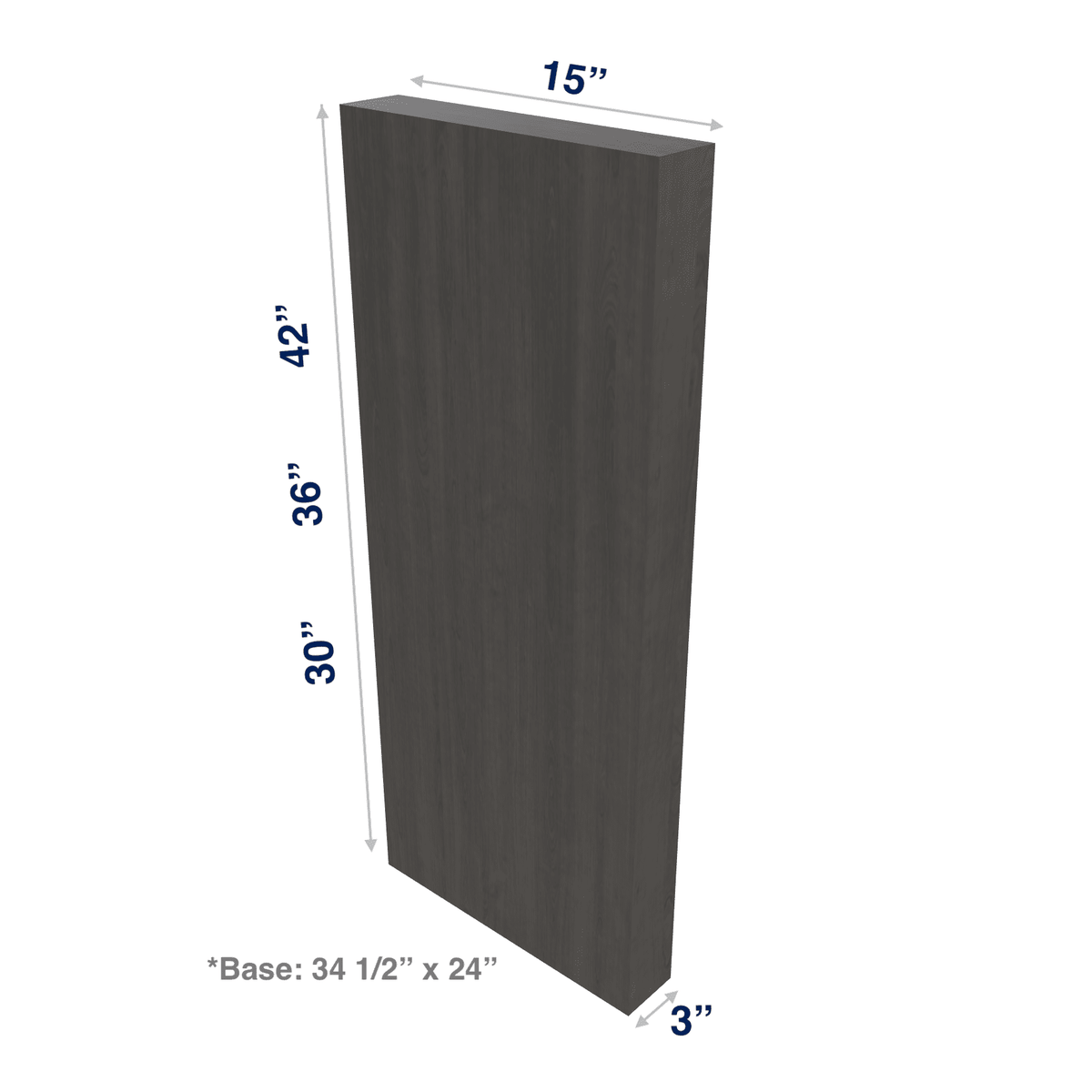 Smoky-Grey: Column 3" Wide Base or Wall