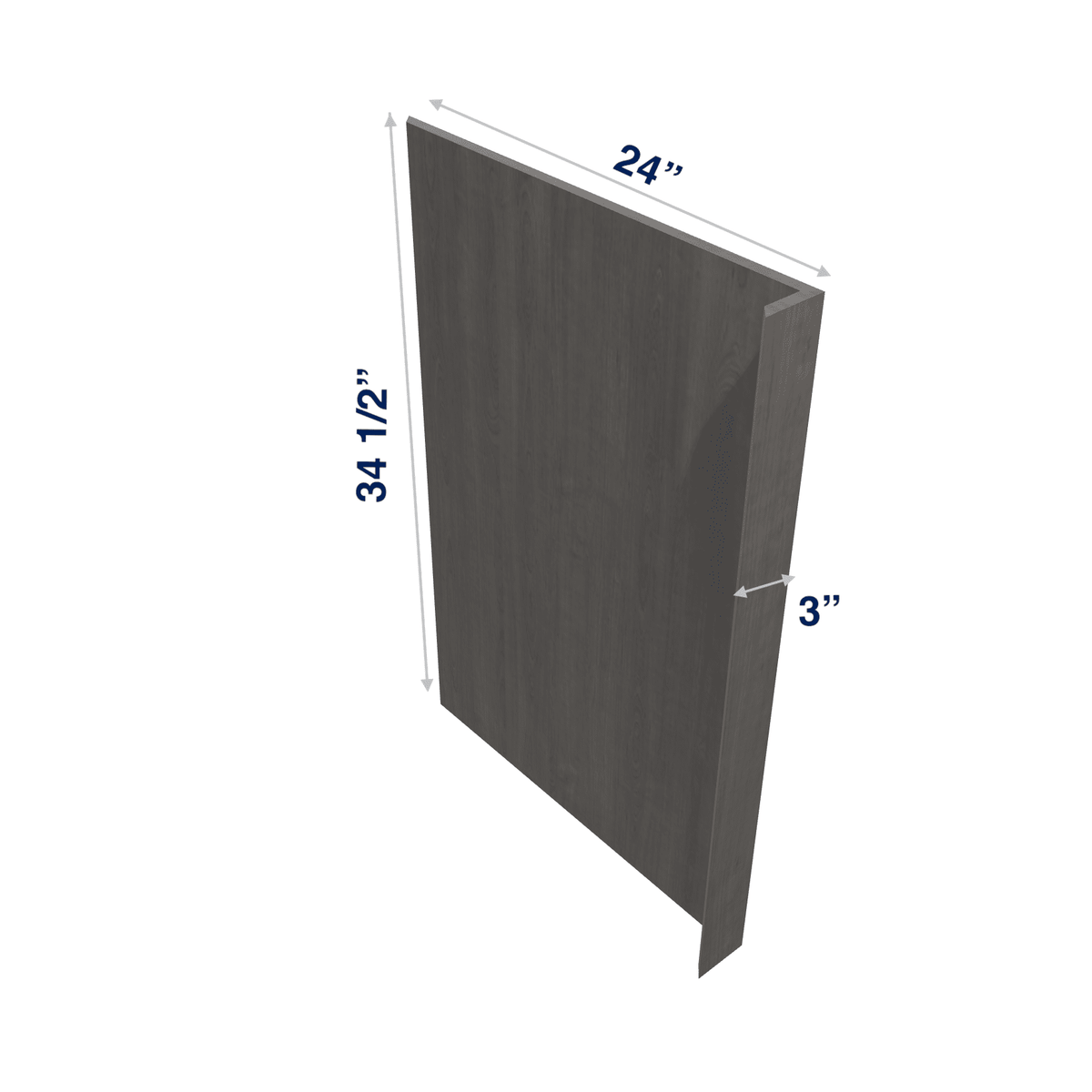Smoky-Grey: Panel Dishwasher Return 3/4", 3" or 6" wide