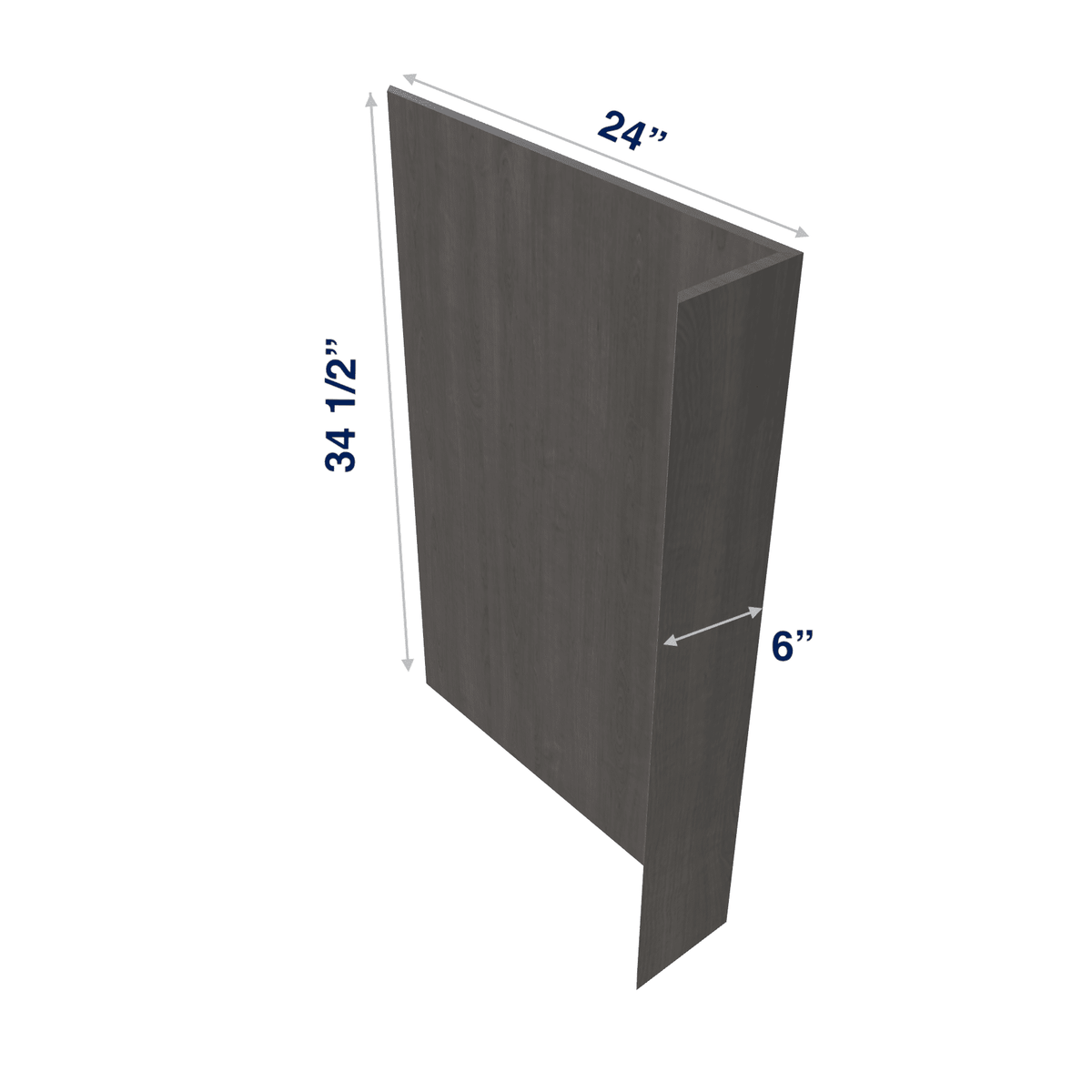 Smoky-Grey: Panel Dishwasher Return 3/4", 3" or 6" wide
