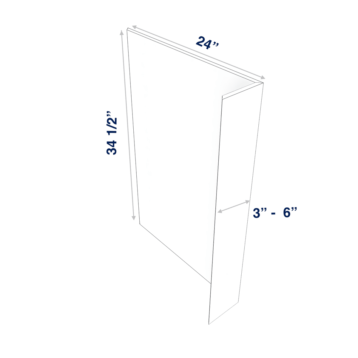 Smoky-Grey: Panel Dishwasher Return 3/4", 3" or 6" wide