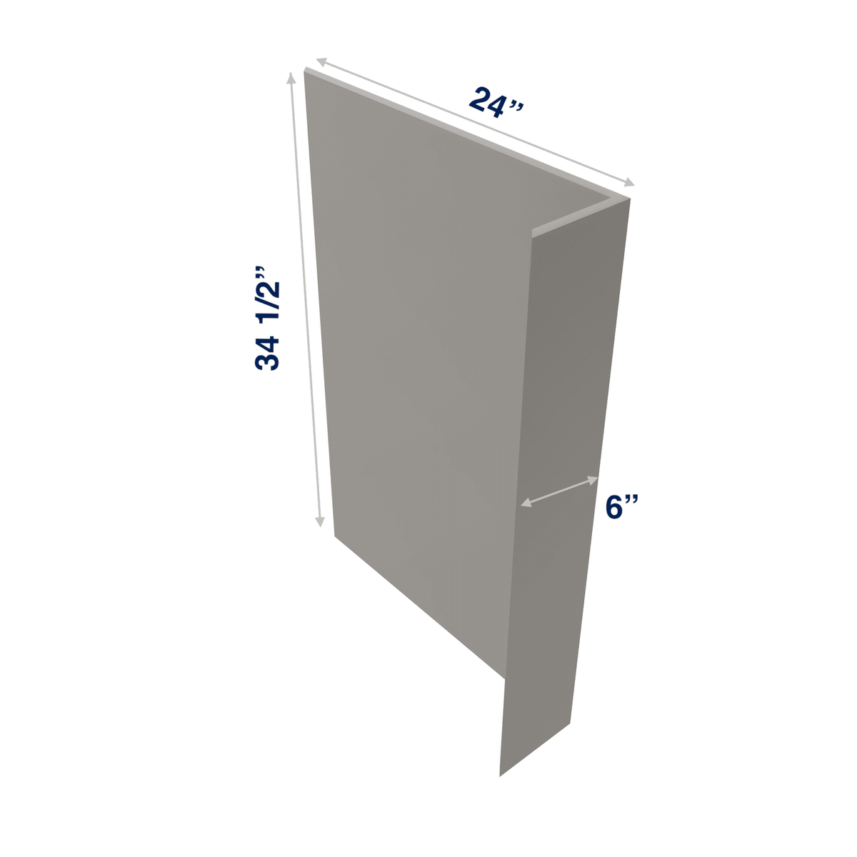 Misty-Grey: Panel Dishwasher Return 3/4", 3" or 6" wide