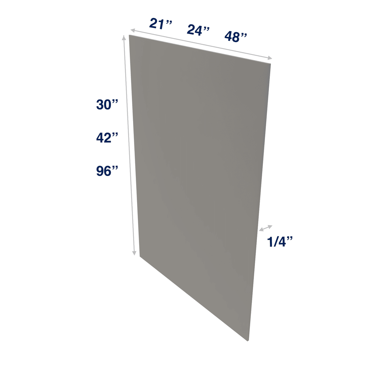 Misty-Grey: Panel Skin 1/4" Finished - Wall Base Tall Vanity or Full Sheet