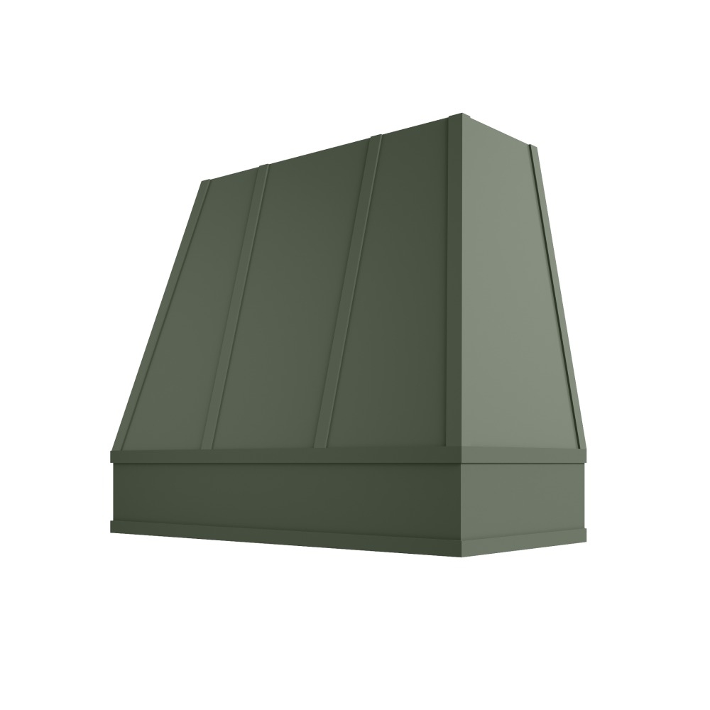 Shaker Ivy Hood RAL 2V Raleigh Tapered Flat Moulding Strapped Wood