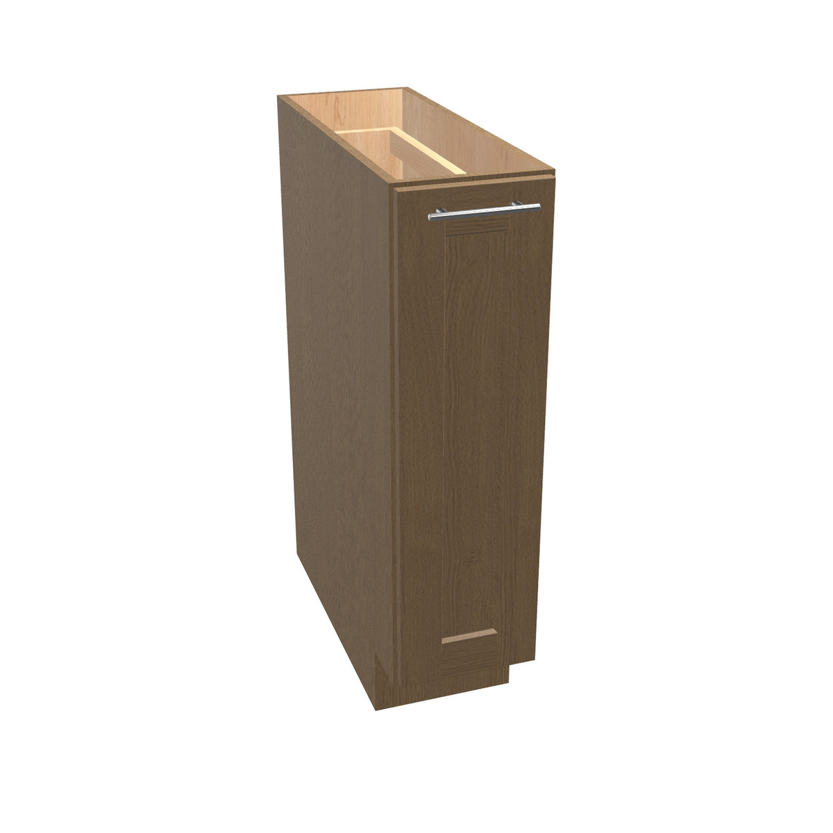 Shaker Essence Oak Base Cabinet Full-Height 9" Wide (Tray Base) - closed