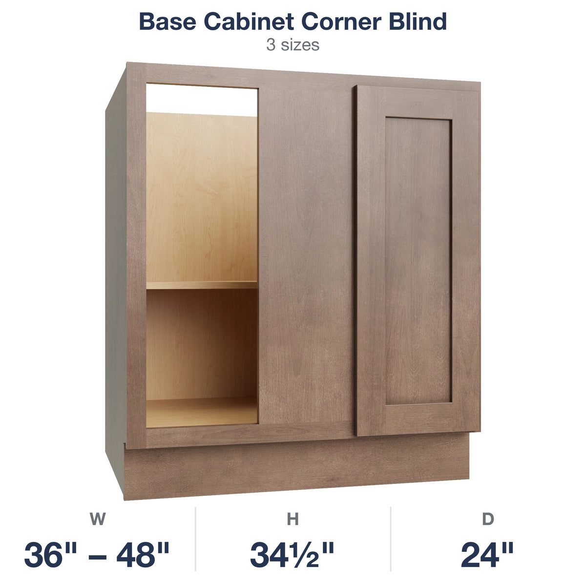 Shaker-Dakota Base Cabinet Corner Blind