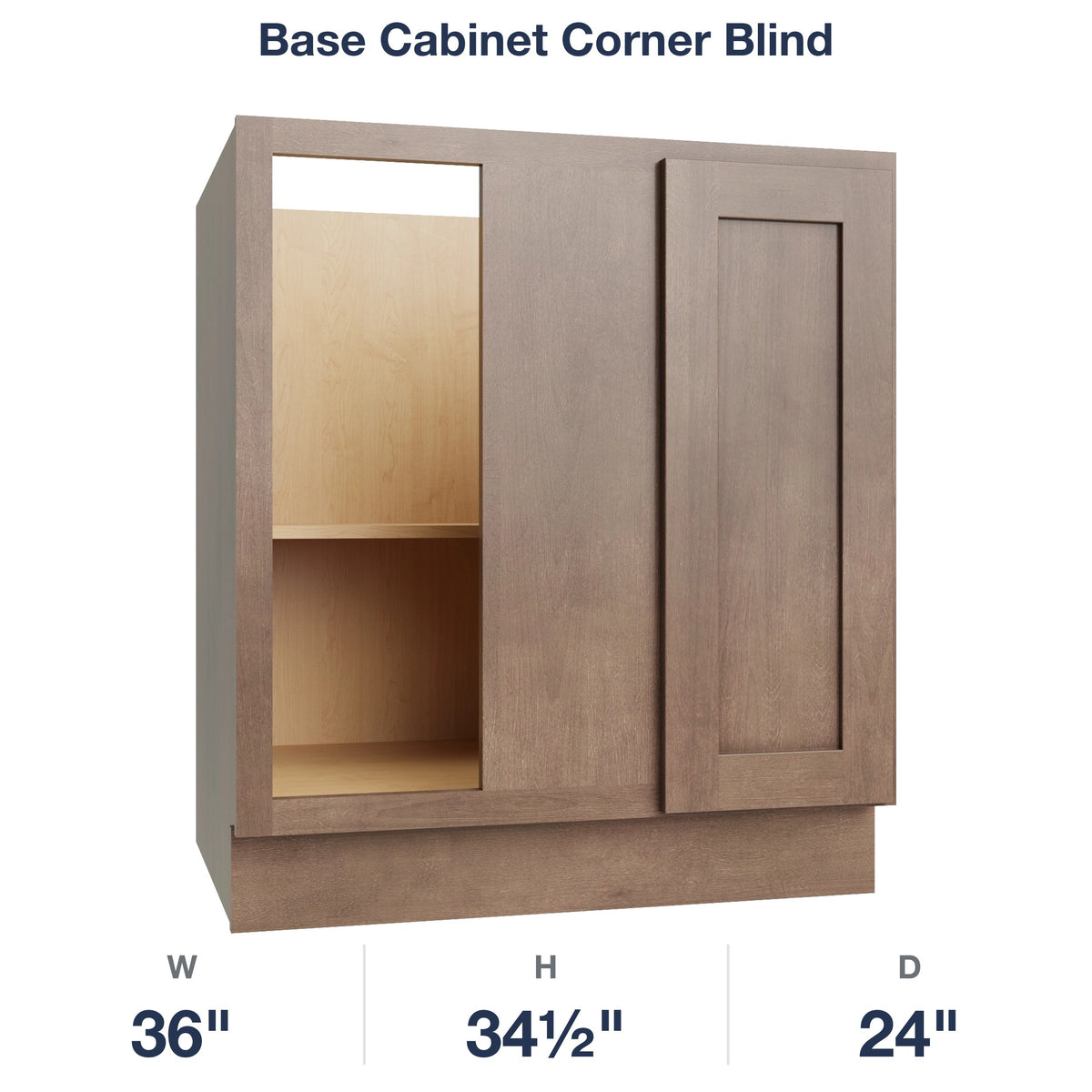 Shaker-Dakota Base Cabinet Corner Blind