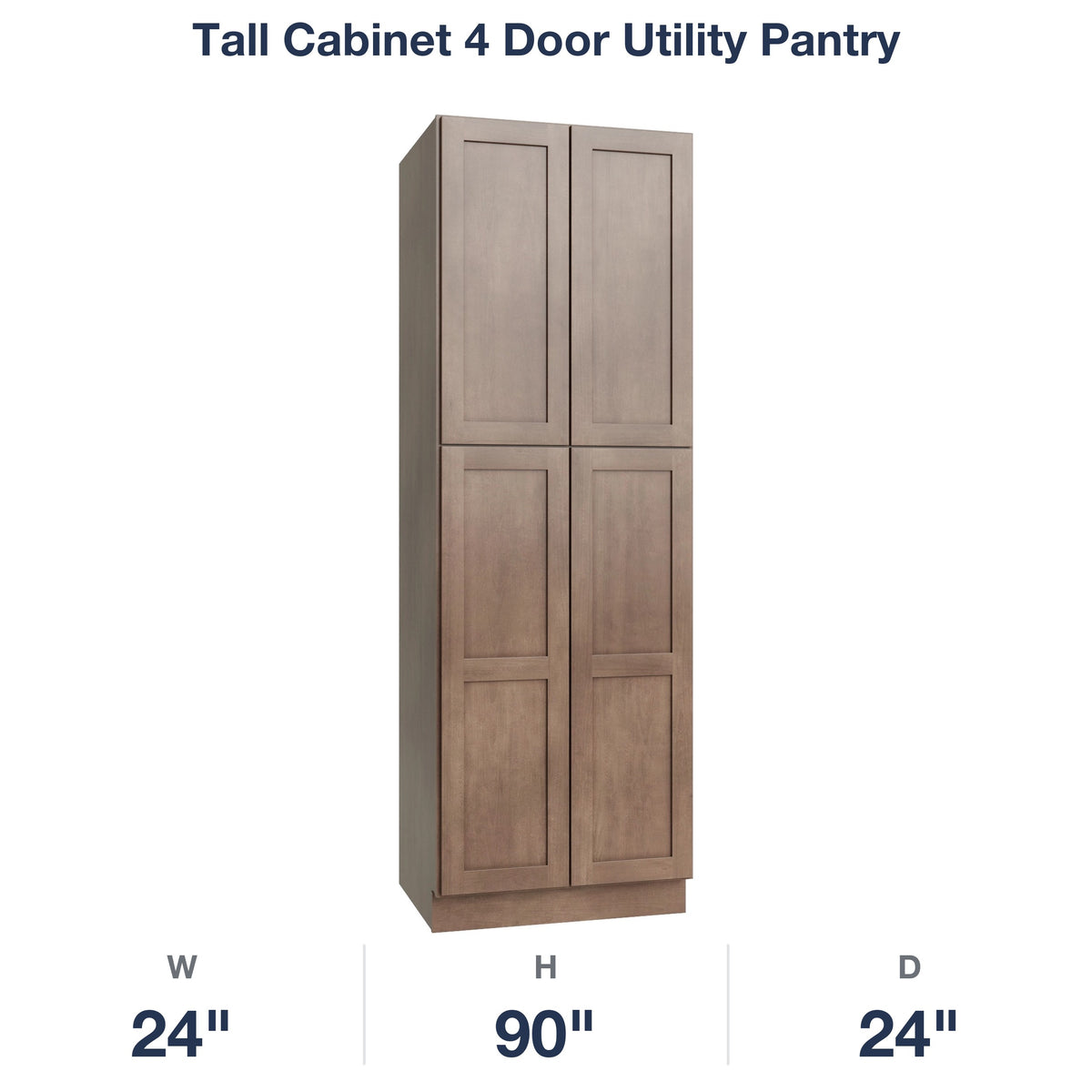 Shaker-Dakota Tall Cabinet 4 Door Utility Pantry