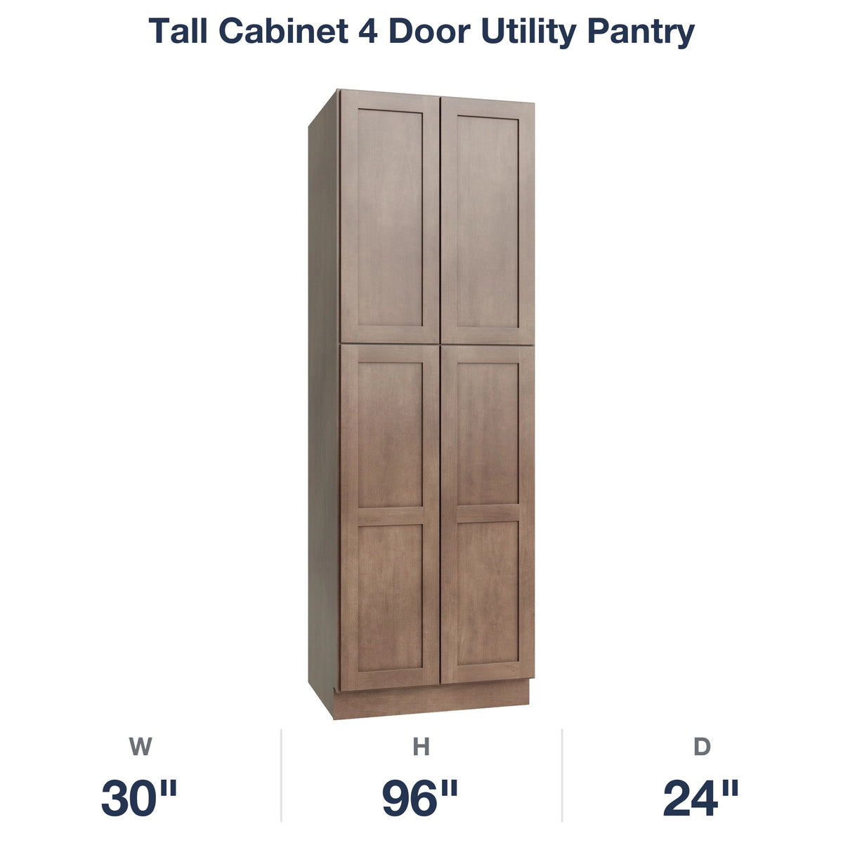 Shaker-Dakota Tall Cabinet 4 Door Utility Pantry