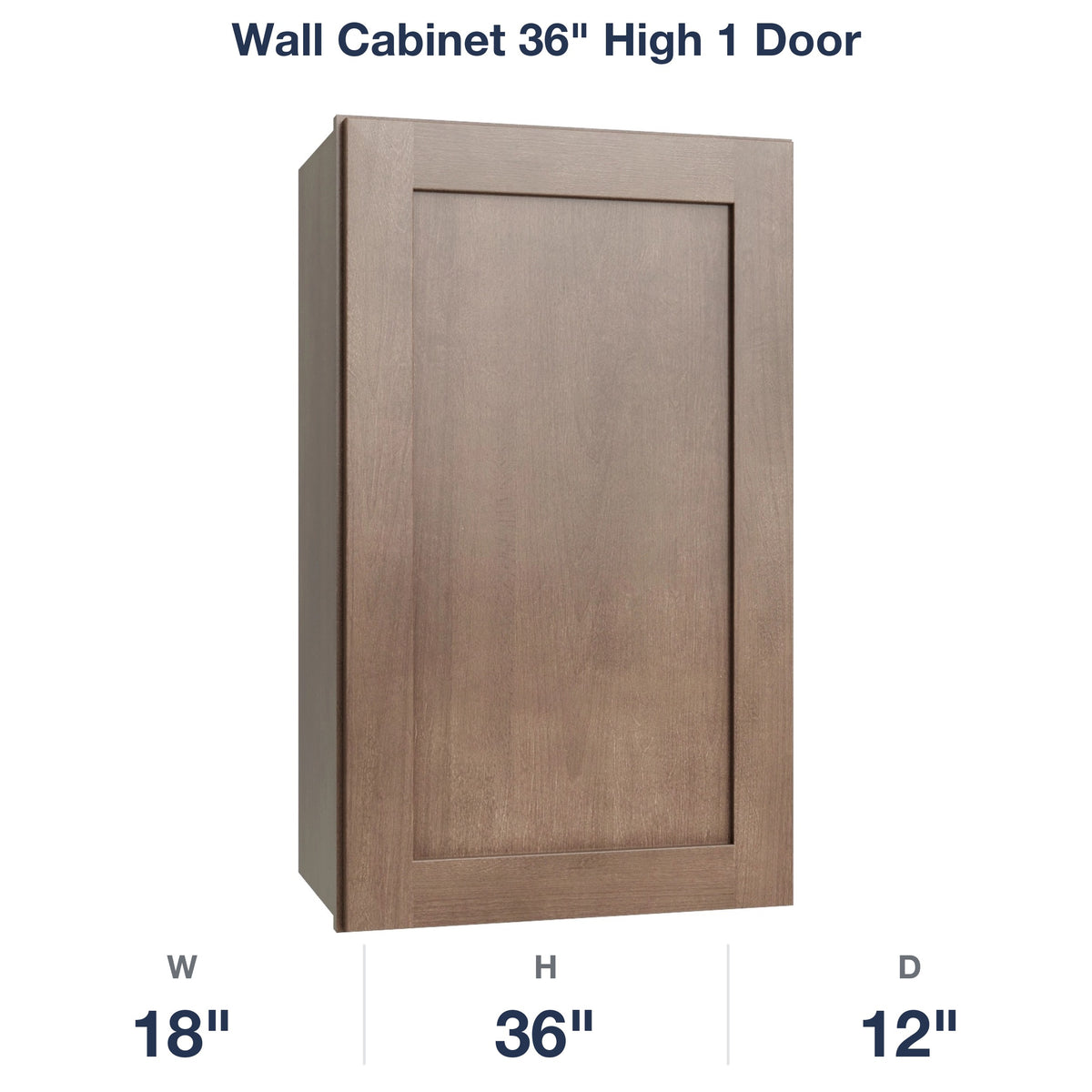 Shaker-Dakota Wall Cabinet 36" High 1 Door