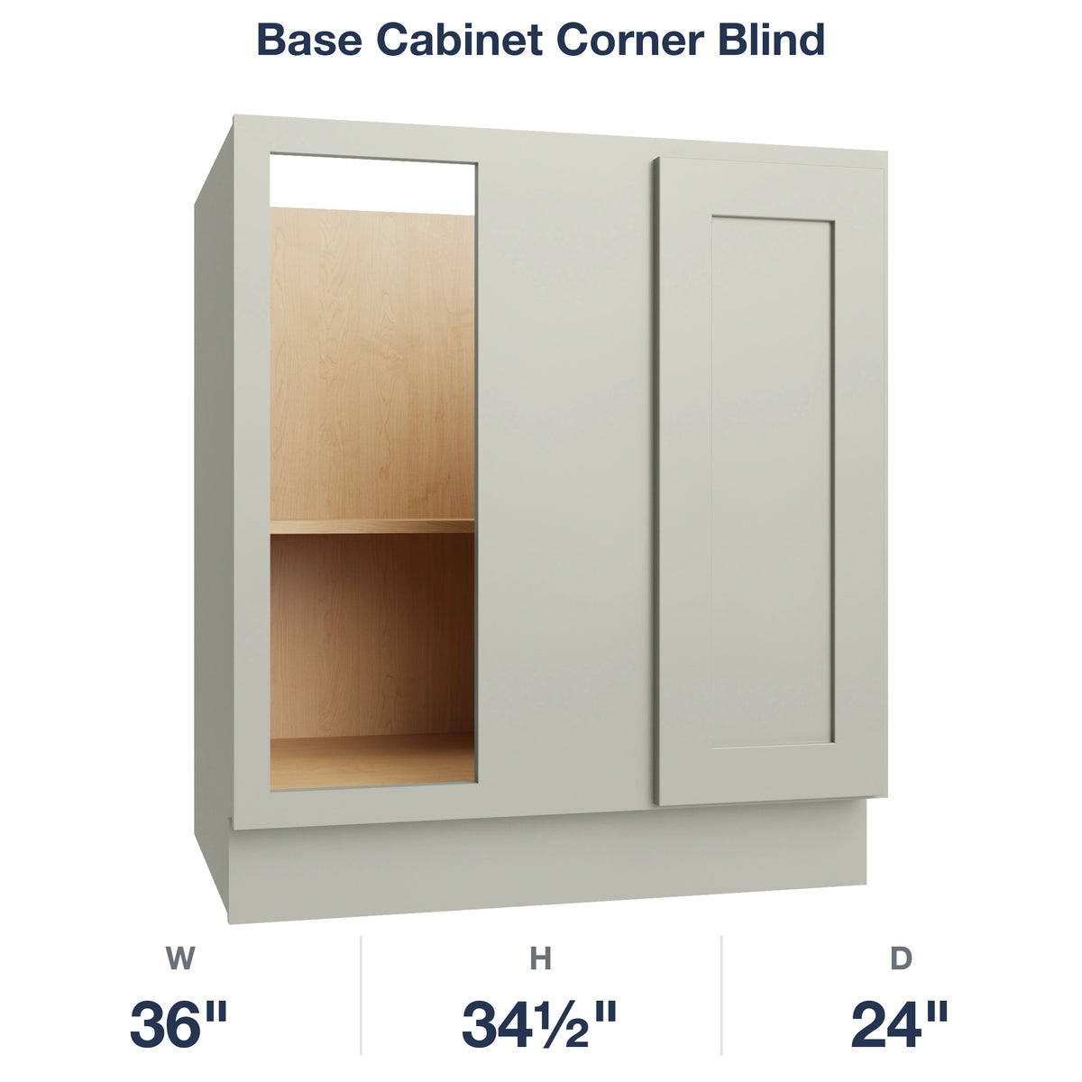 Shaker-Moss Base Cabinet Corner Blind