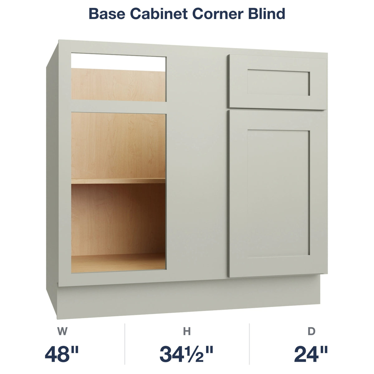 Shaker-Moss Base Cabinet Corner Blind