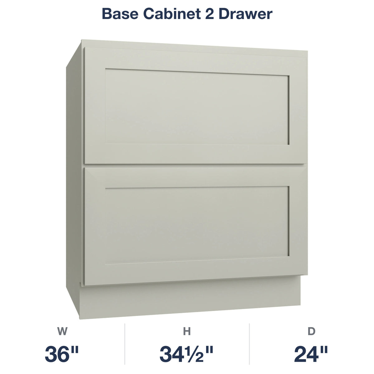 Shaker-Moss Base Cabinet 2 Drawer