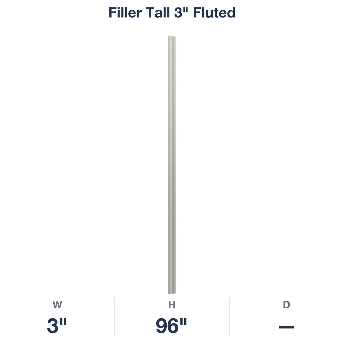 Shaker-Moss: Filler Tall 3" Fluted