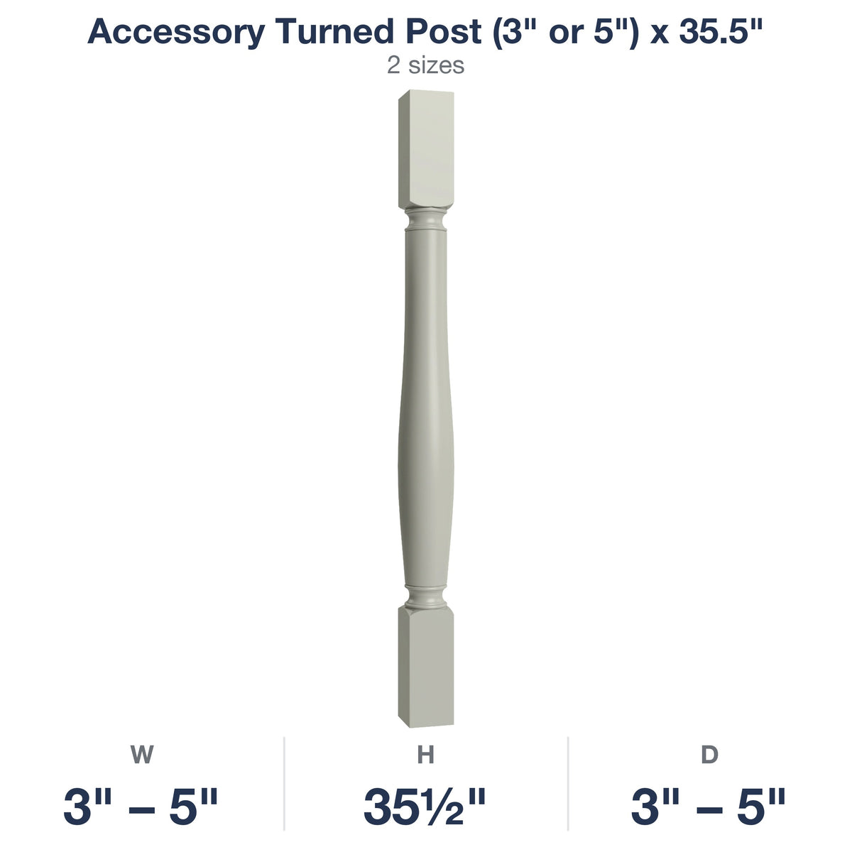 Shaker-Moss: Accessory Turned Post (3" or 5") x 35.5"