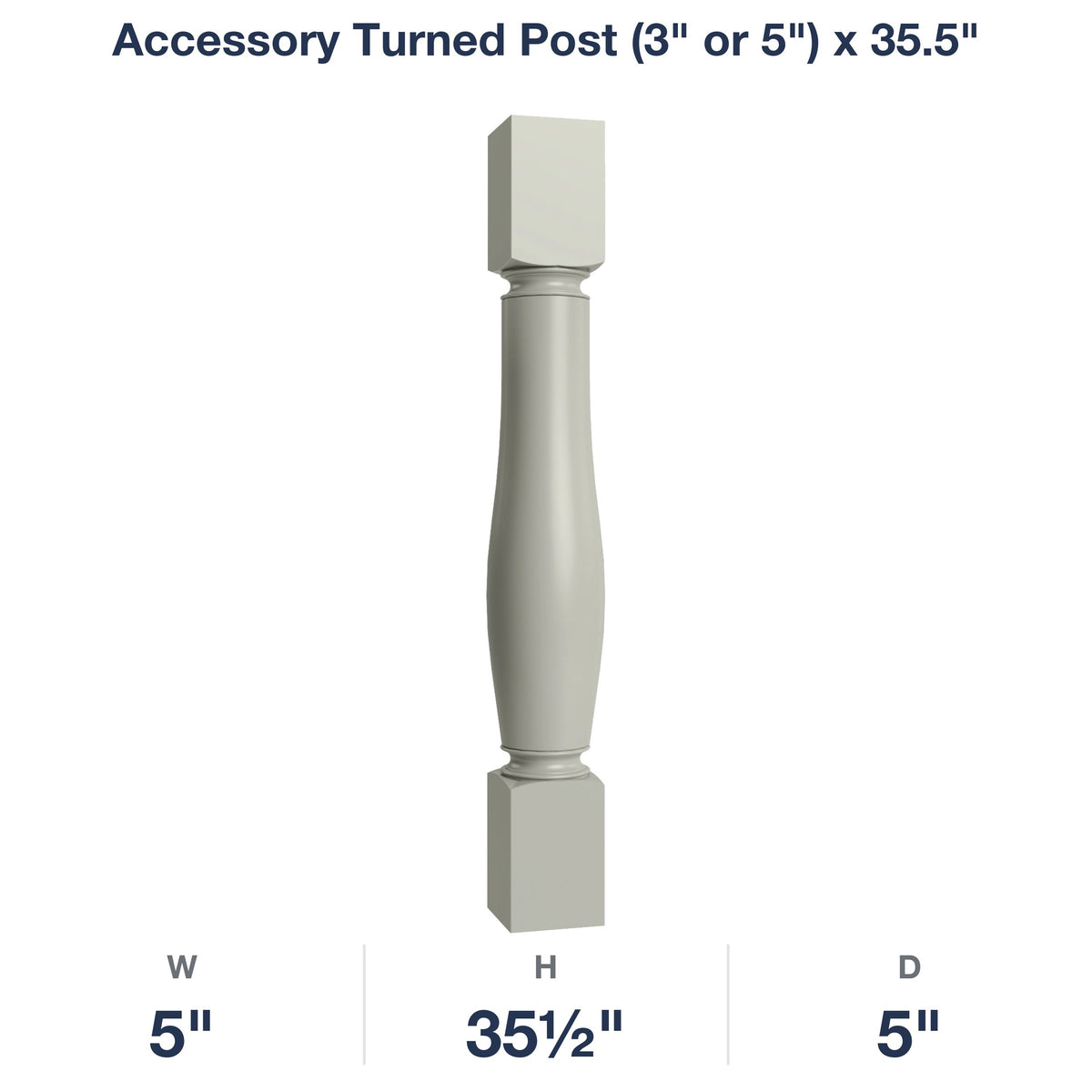 Shaker-Moss: Accessory Turned Post (3" or 5") x 35.5"