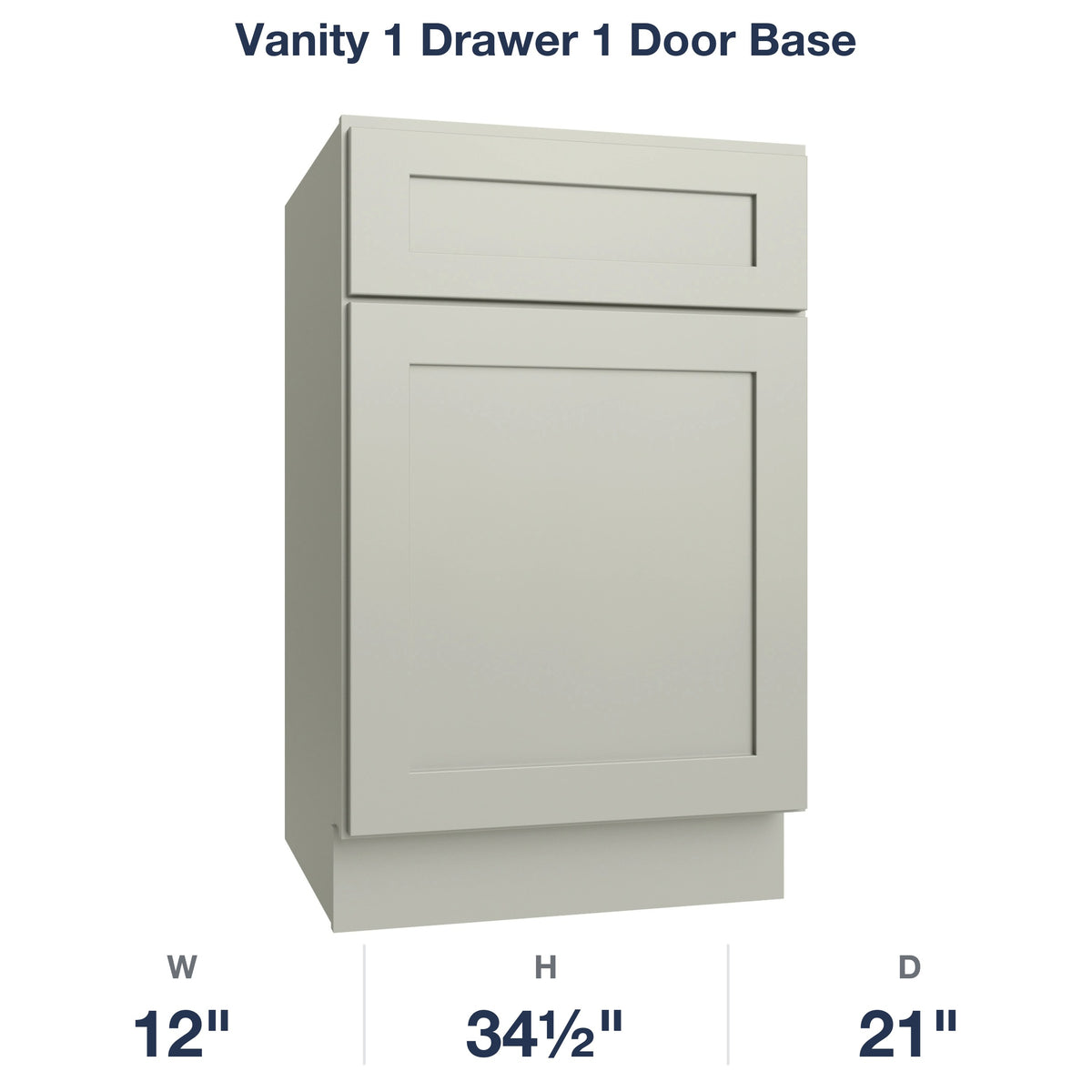 Shaker-Moss Vanity 1 Drawer 1 Door Base