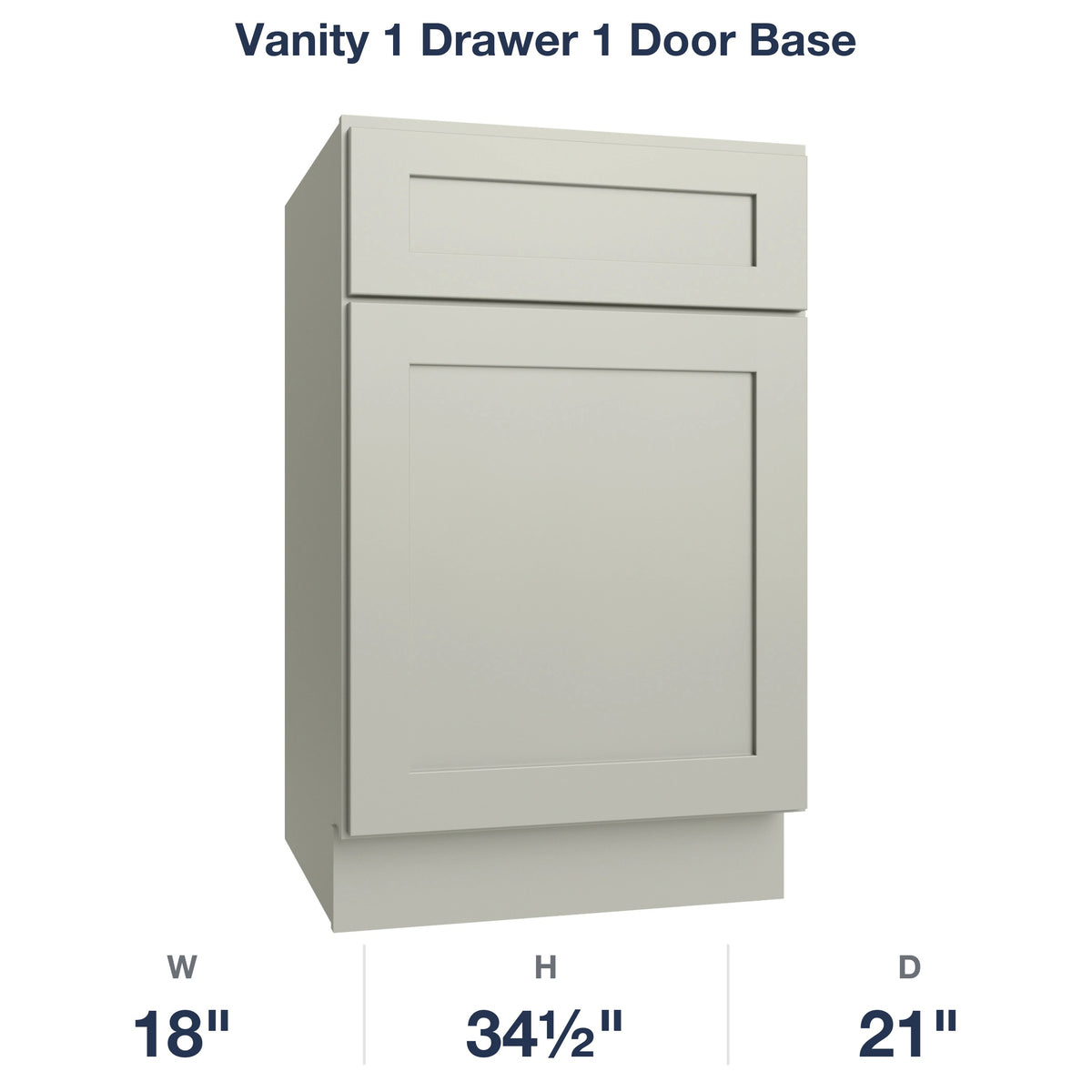 Shaker-Moss Vanity 1 Drawer 1 Door Base