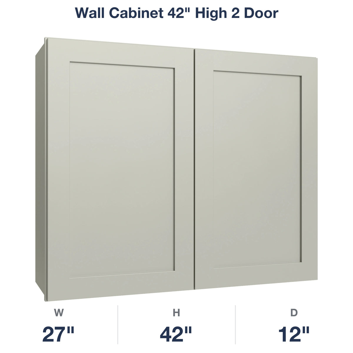 Shaker-Moss Wall Cabinet 42" High 2 Door