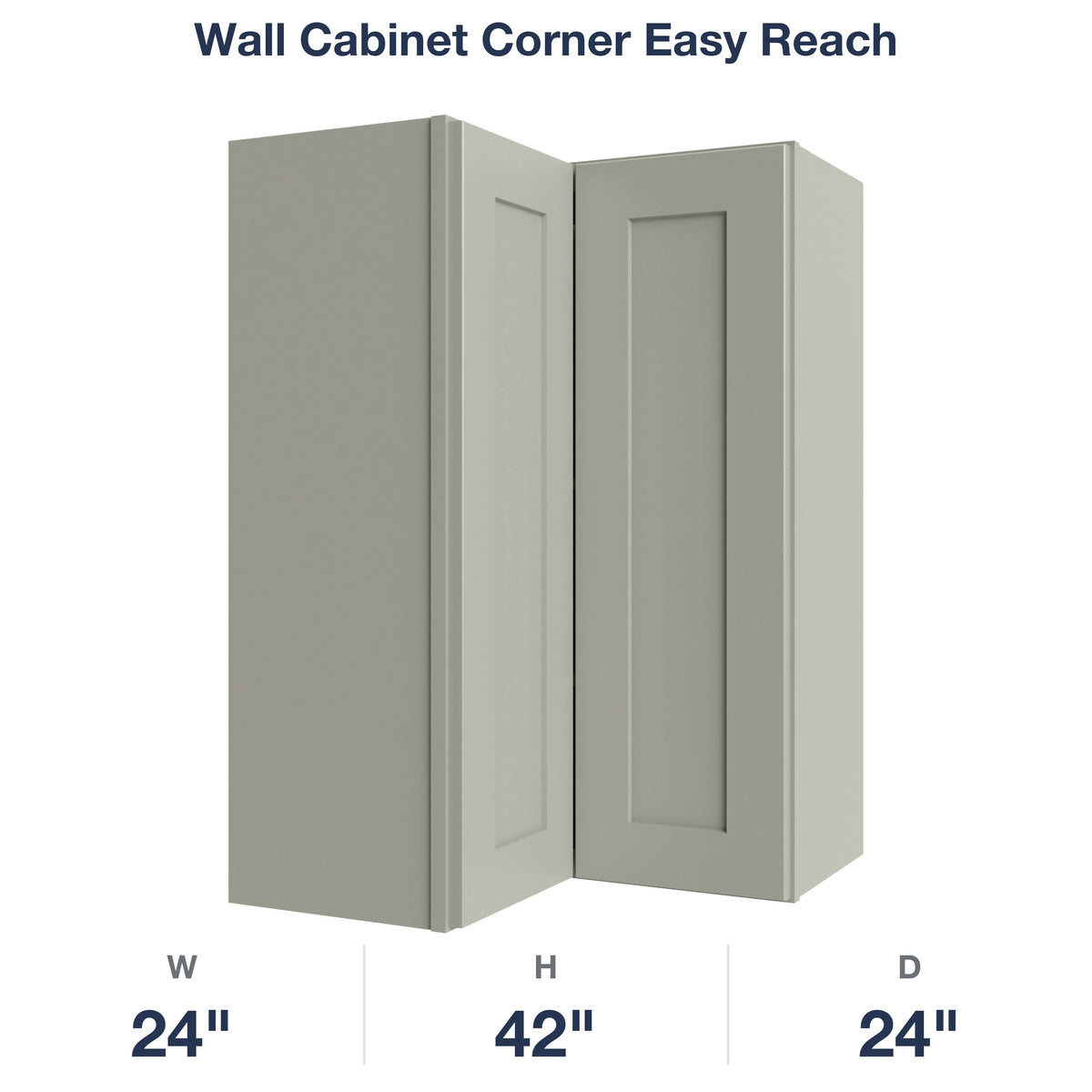 Shaker-Moss Wall Cabinet Corner Easy Reach