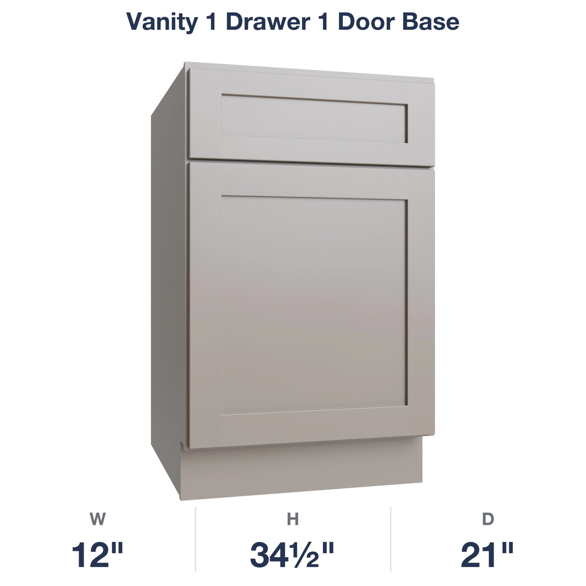 Shaker-Sand Vanity 1 Drawer 1 Door Base