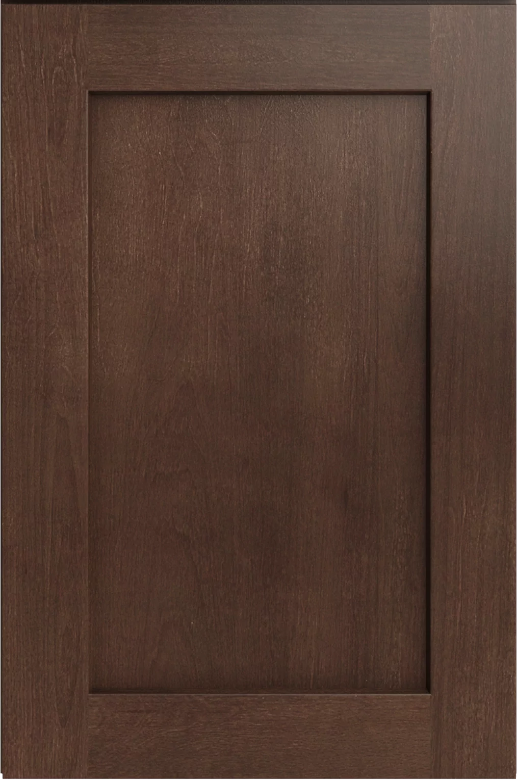 Shaker Dakota medium brown stained style door sample with flat panel