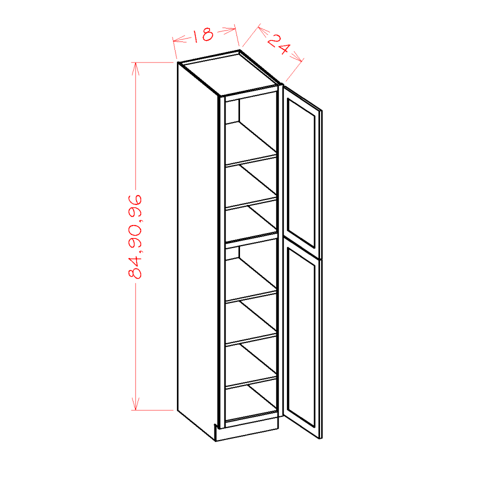 Tall Cabinet 2 Door Utility Pantry
