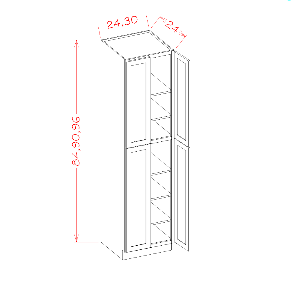 Tall Cabinet 4 Door Utility Pantry