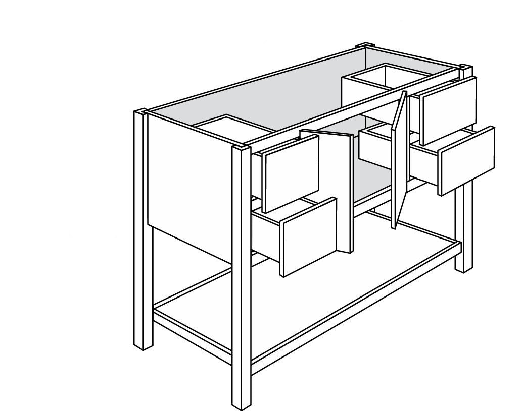 Tapered Leg Vanity 54