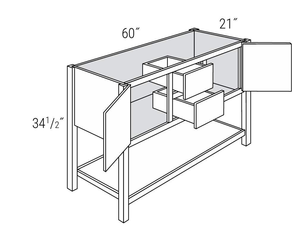 Tapered Leg Vanity 60"