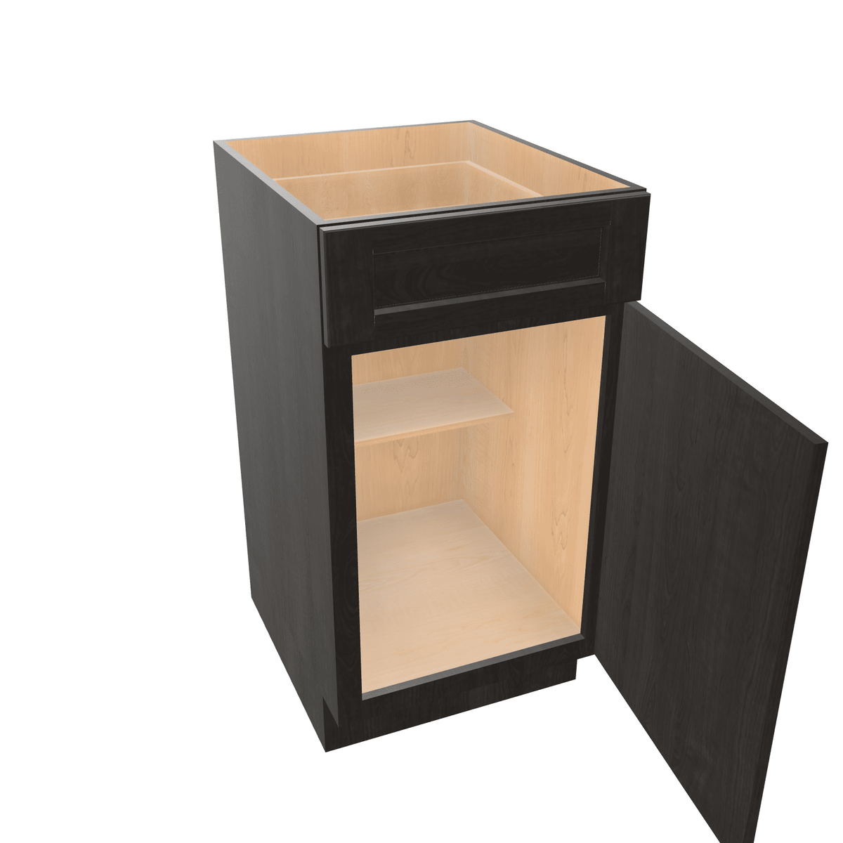 Smoky-Grey Assembled Vanity Base Cabinet 1 Door 1 Drawer