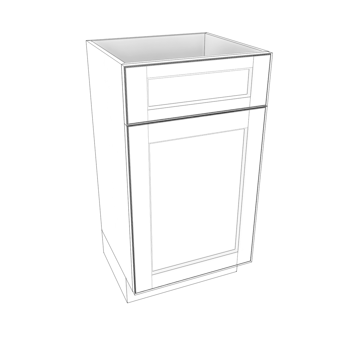 Smoky-Grey Assembled Vanity 1 Door Sink Base with Drawer Front 18" Wide X 16" Depth