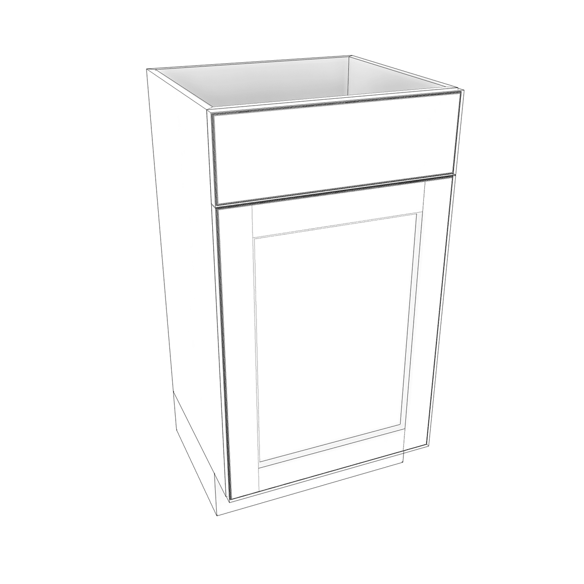 Smoky-Grey Assembled Vanity 1 Door Sink Base with Drawer Front 18" Wide X 16" Depth