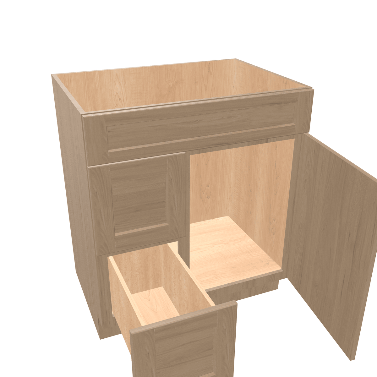 Harvest Assembled Vanity Combination Base Cabinet with 1 Door 2 Drawers Left or Right