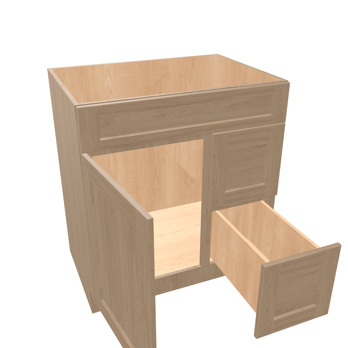 Harvest Assembled Vanity Combination Base Cabinet with 1 Door 2 Drawers Left or Right