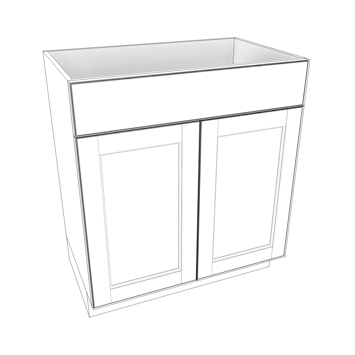 Smoky-Grey Assembled Vanity 2 Door Sink Base with Drawer Front 18" Deep