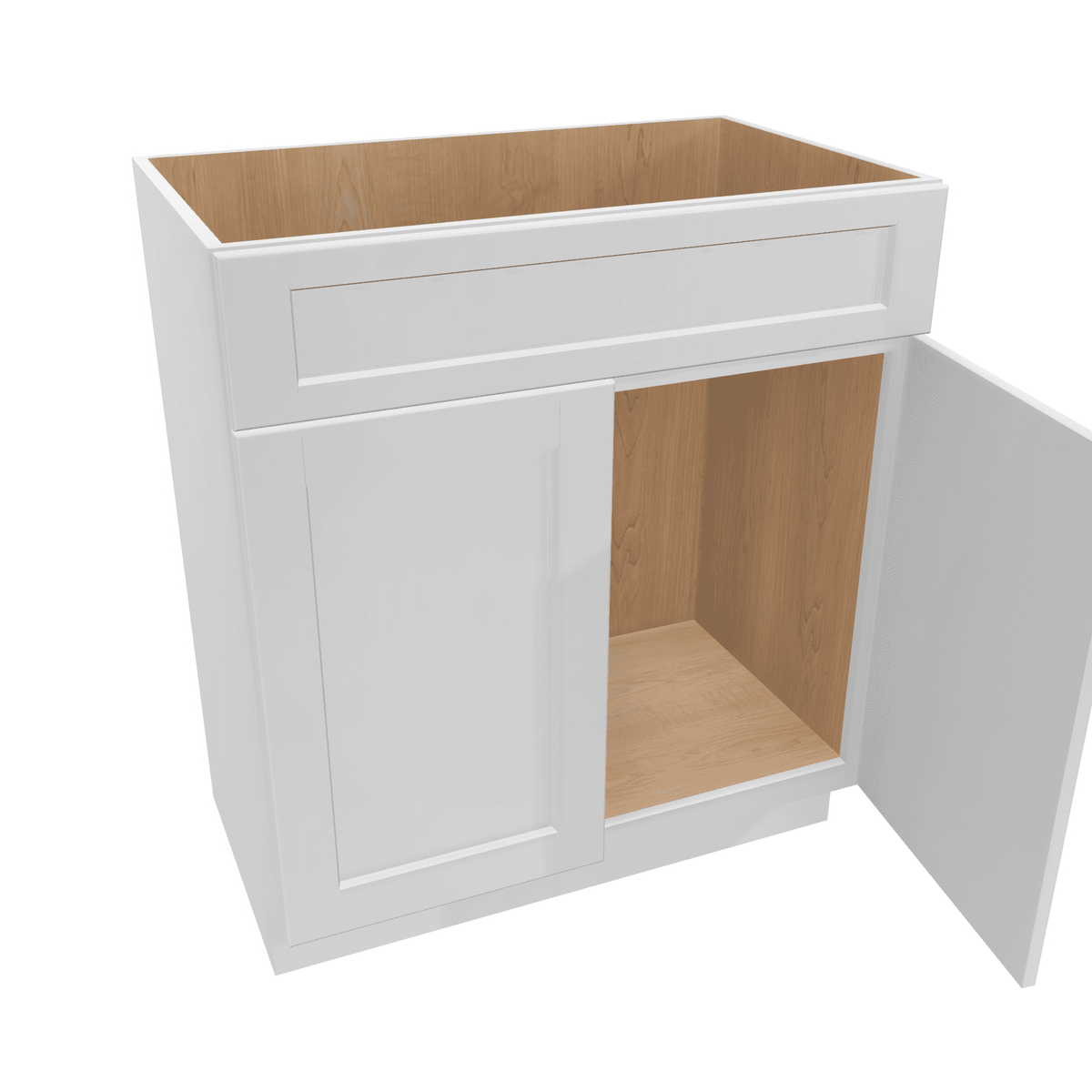 Luxor-White Assembled Vanity 2 Door Sink Base with Drawer Front 18" Deep