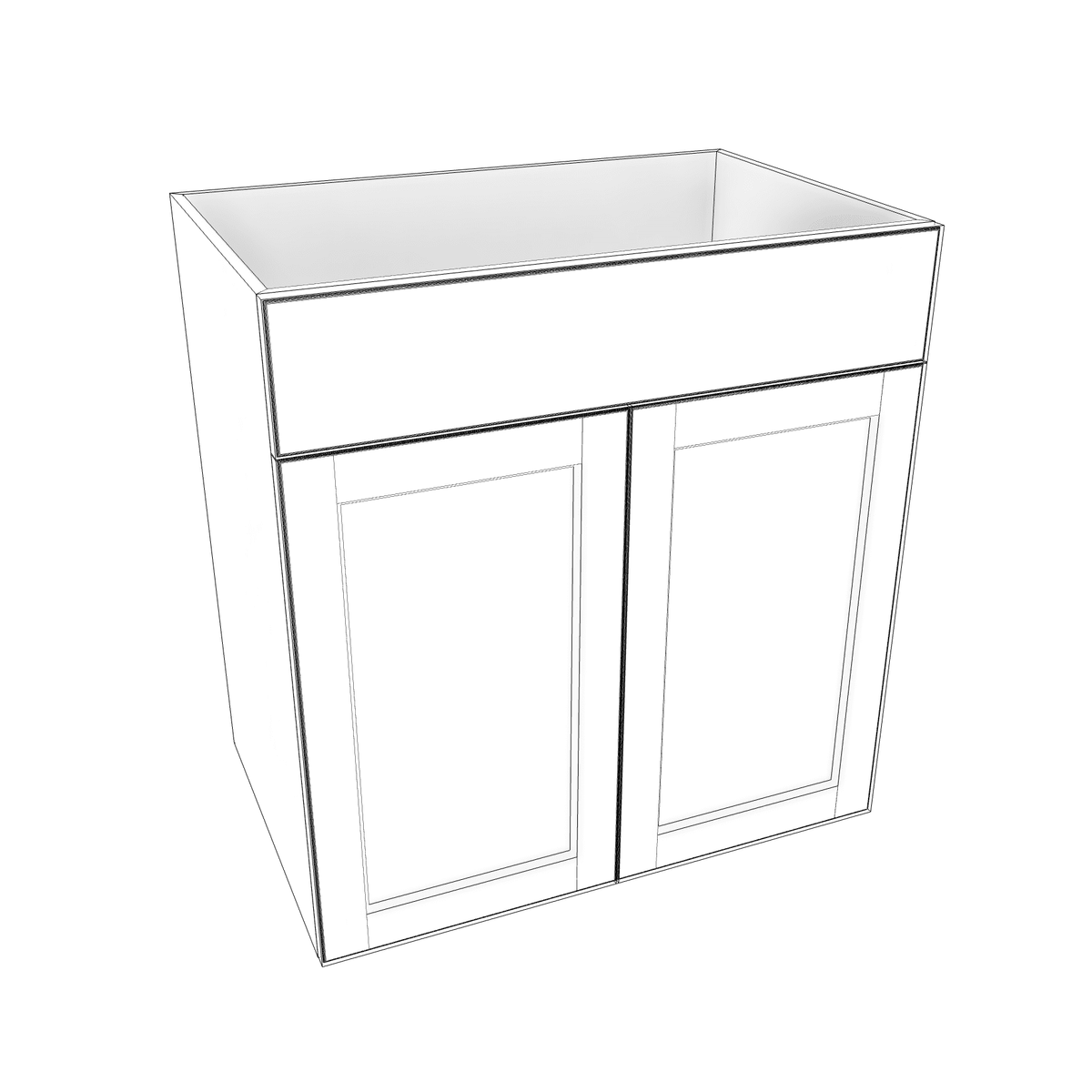 Smoky-Grey Assembled Vanity 2 Door Sink Base with Drawer Front
