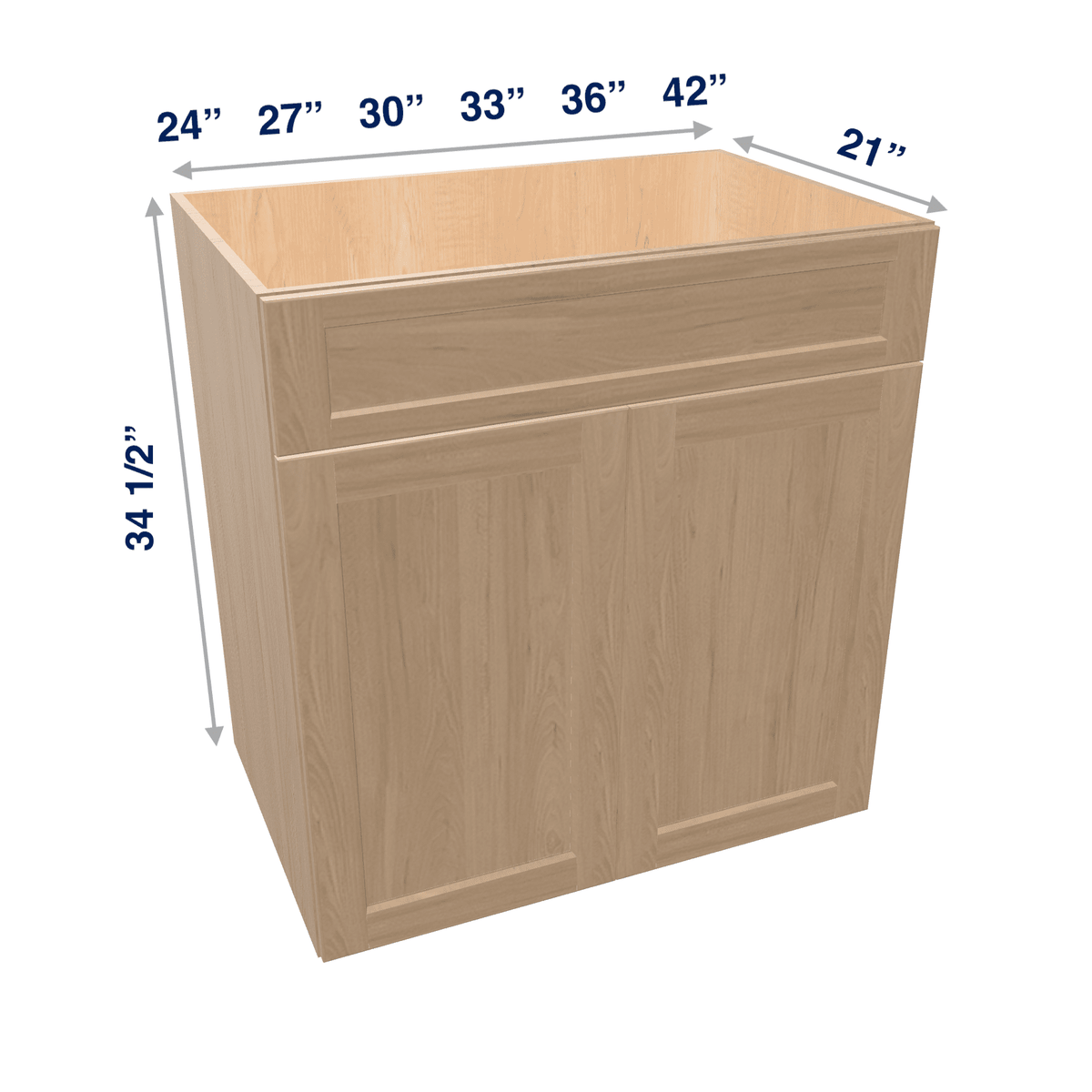 Harvest Assembled Vanity 2 Door Sink Base with Drawer Front