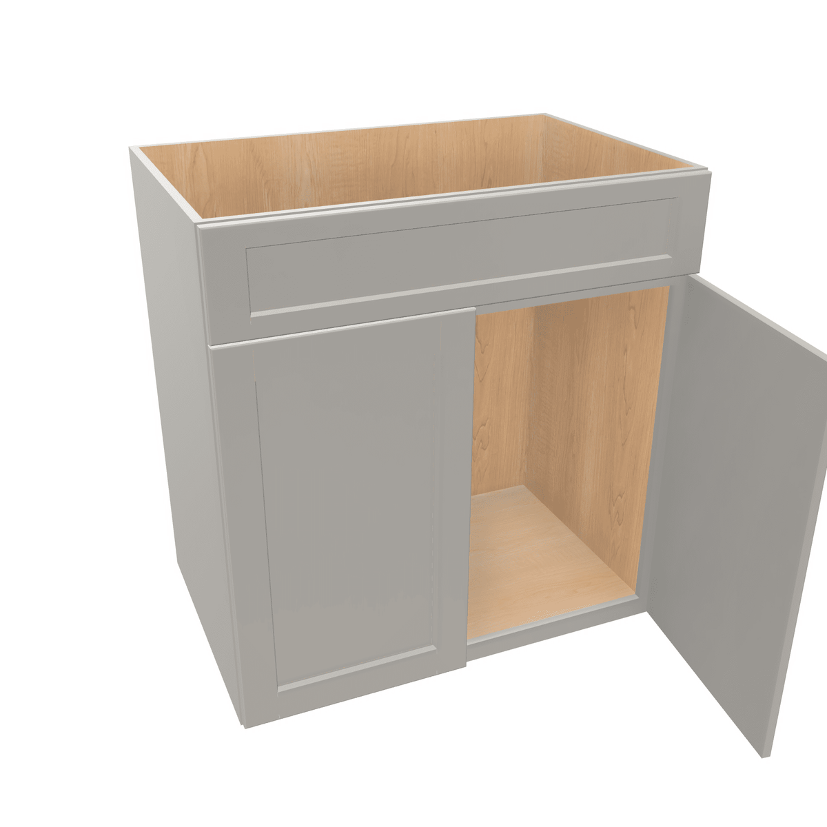 Misty-Grey Assembled Vanity 2 Door Sink Base with Drawer Front