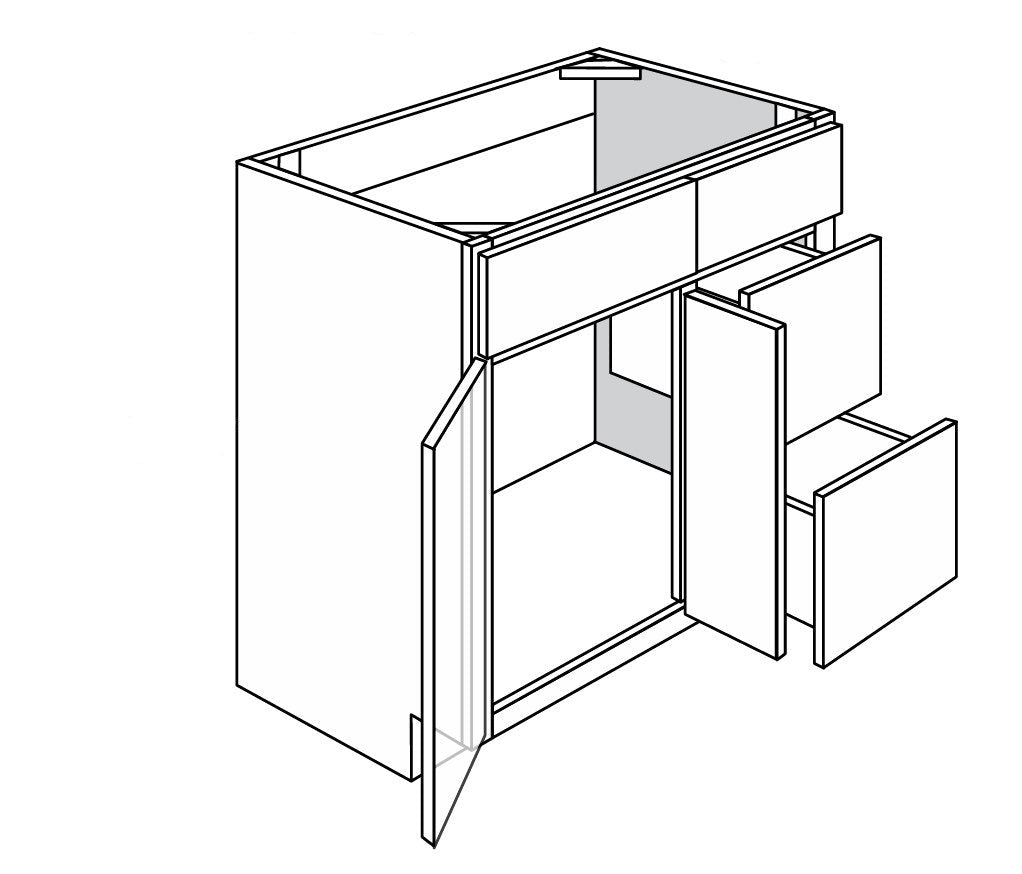 Vanity Combo Base Cabinet with 2 Drawers Left or Right