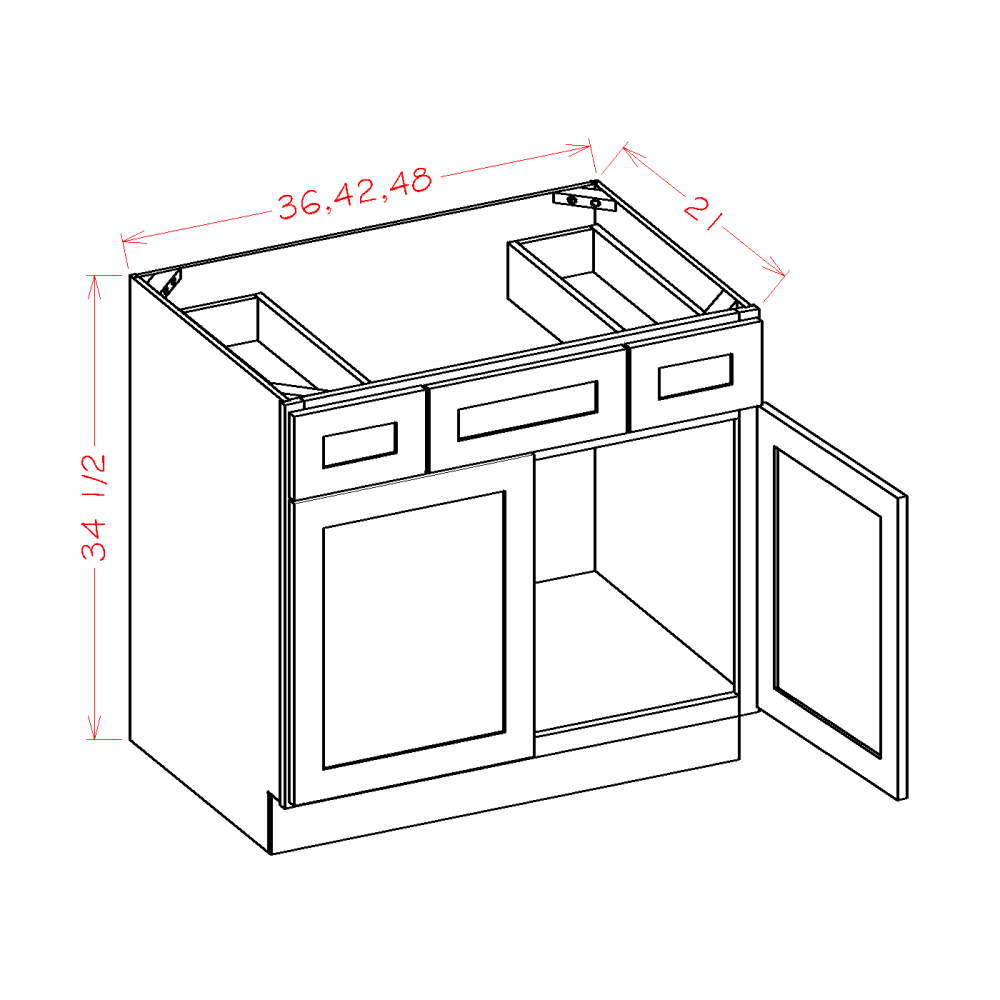 Vanity Combo Base Cabinet 2 Drawer