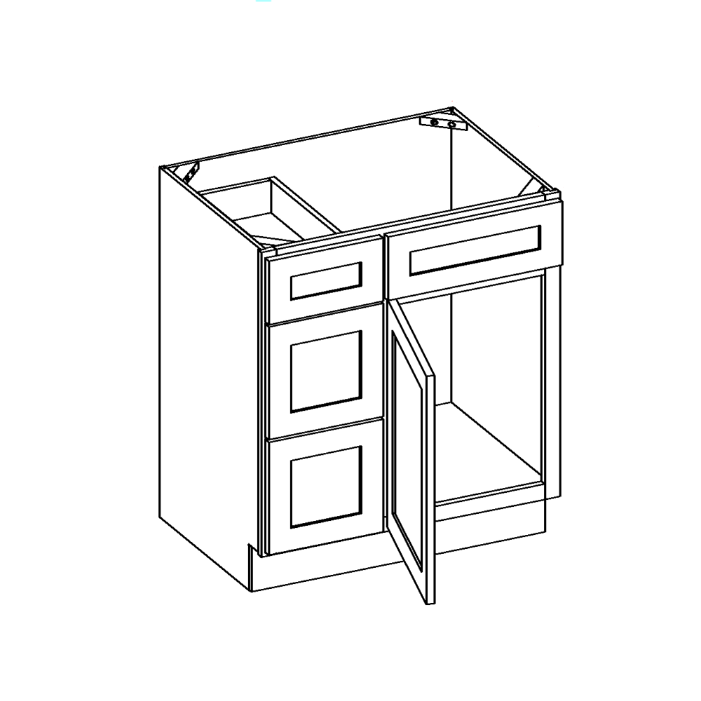 Vanity Combo Base Cabinet with 3 Drawers Left or Right