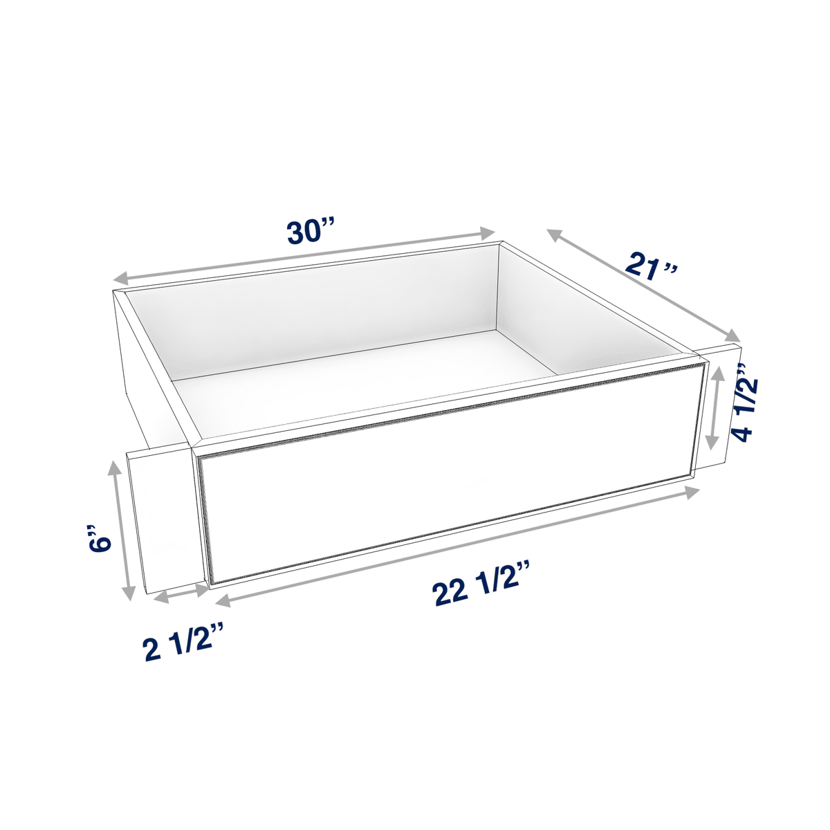 Smoky-Grey: Accessory Desk Knee Drawer 30" Wide