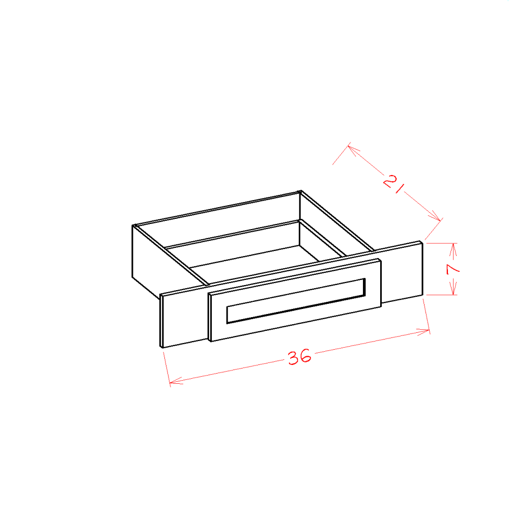 Edgeline White Vanity Knee Drawer - additional view