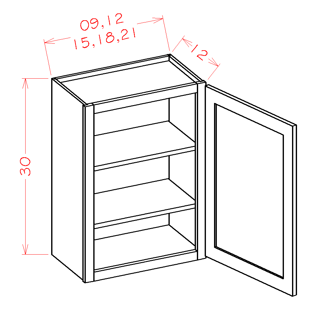 Haven Harbor Wall Cabinet 30" High 1 Door - additional view