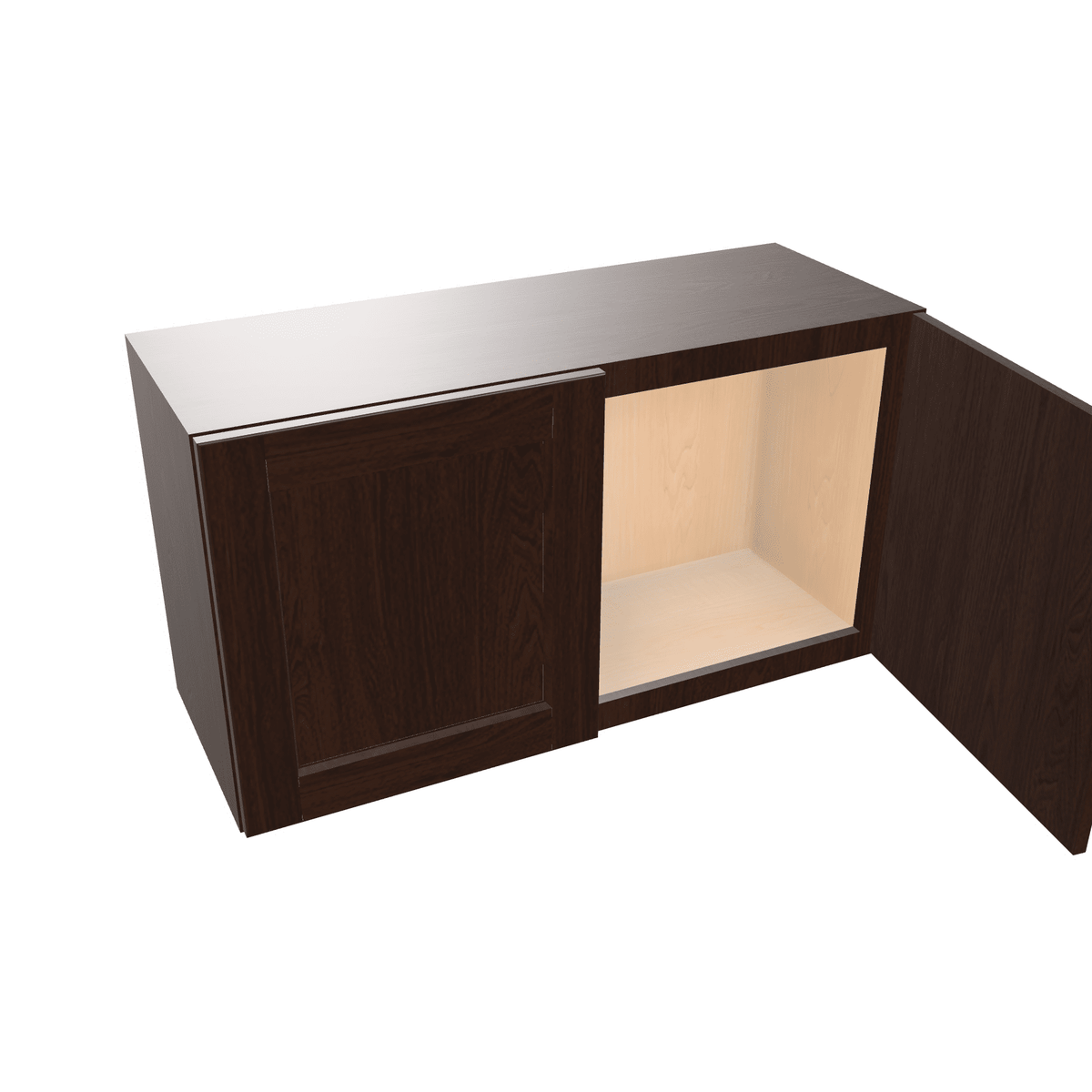 Espresso Assembled Wall Cabinet Abridged 12" High 2 Door