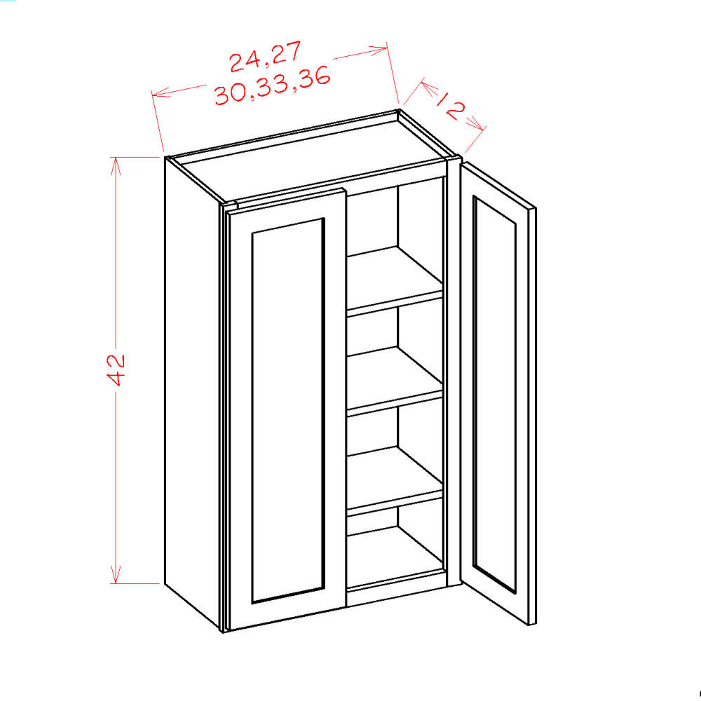 Haven Ridge Wall Cabinet 42" High 2 Door - additional view