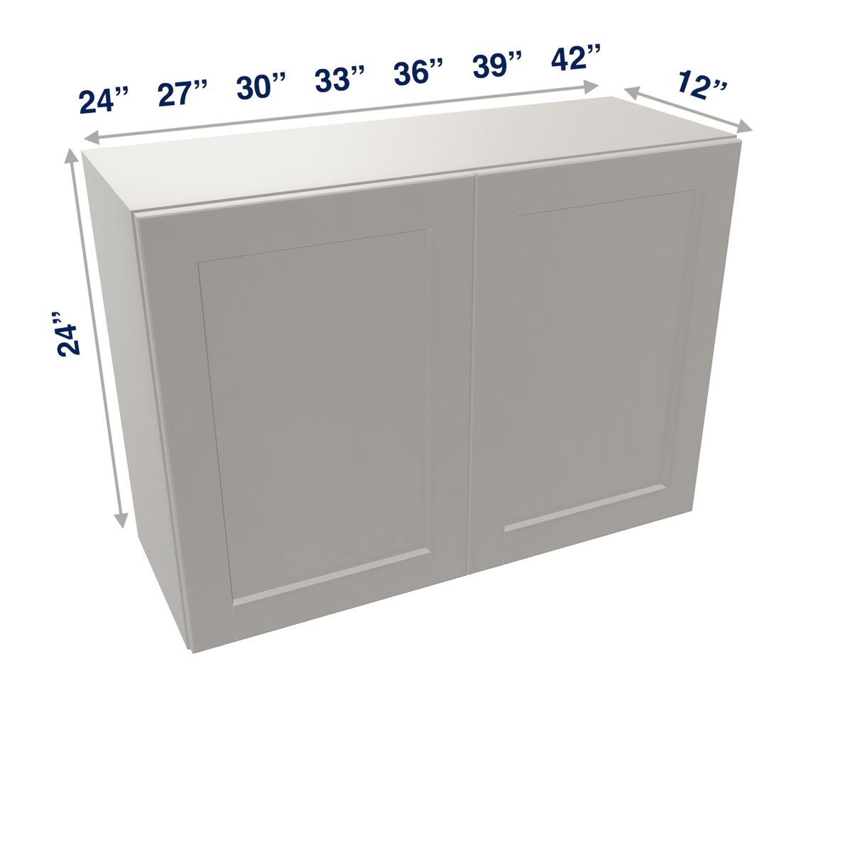 Misty-Grey Assembled Wall Cabinet Abridged 24" High 2 Door